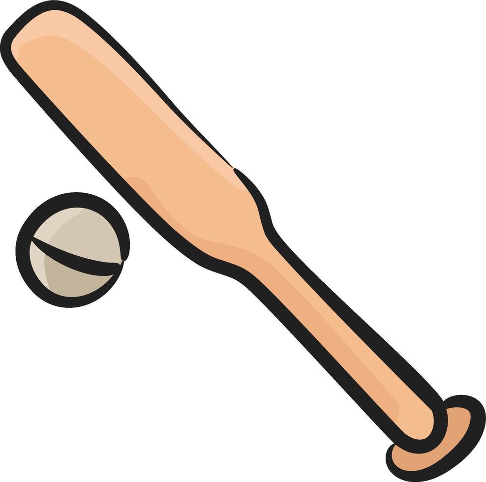 Baseball bat and ball clipart vector