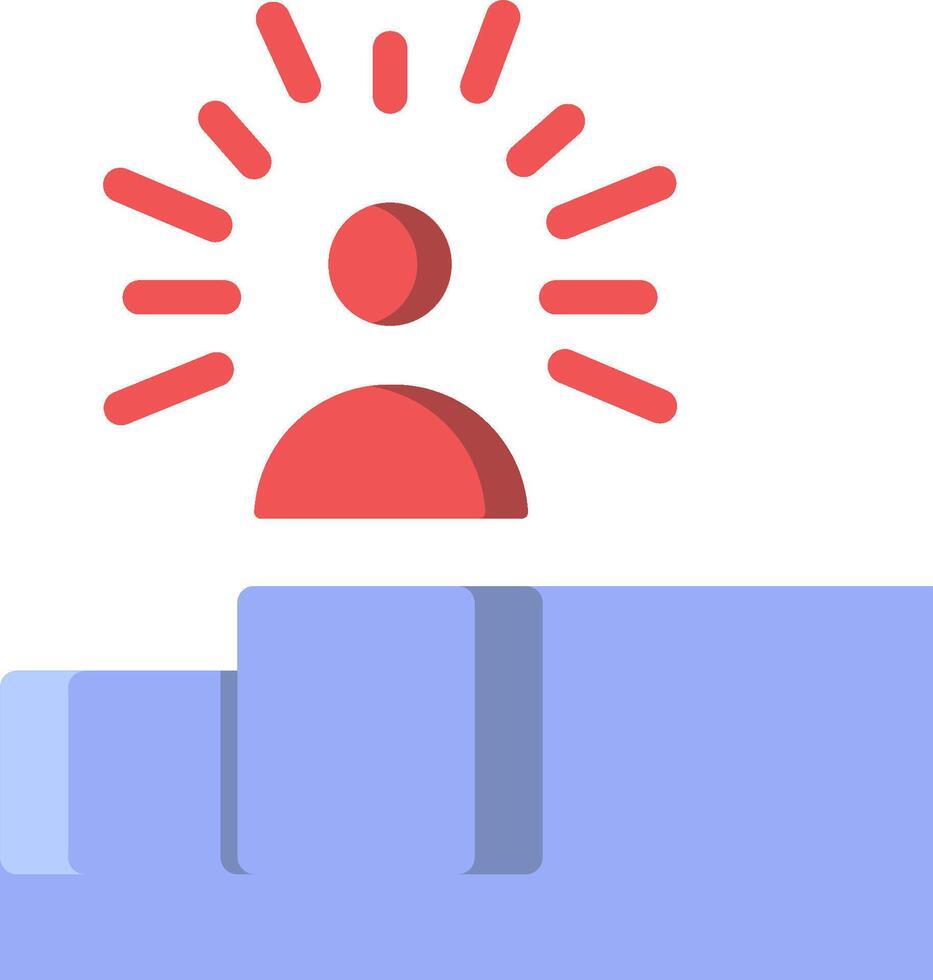 A person is standing on a ledge with a sun shining above them vector
