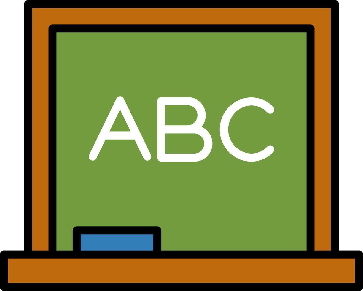 A blackboard with the word abc written on it vector