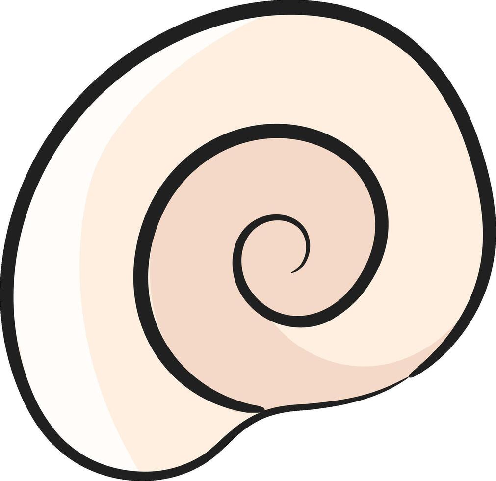A cartoon shell with a spiral pattern vector