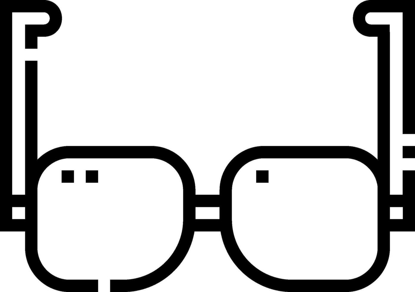 Glasses icon with a black outline vector