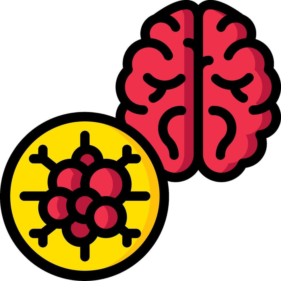 Brain and virus illustration vector