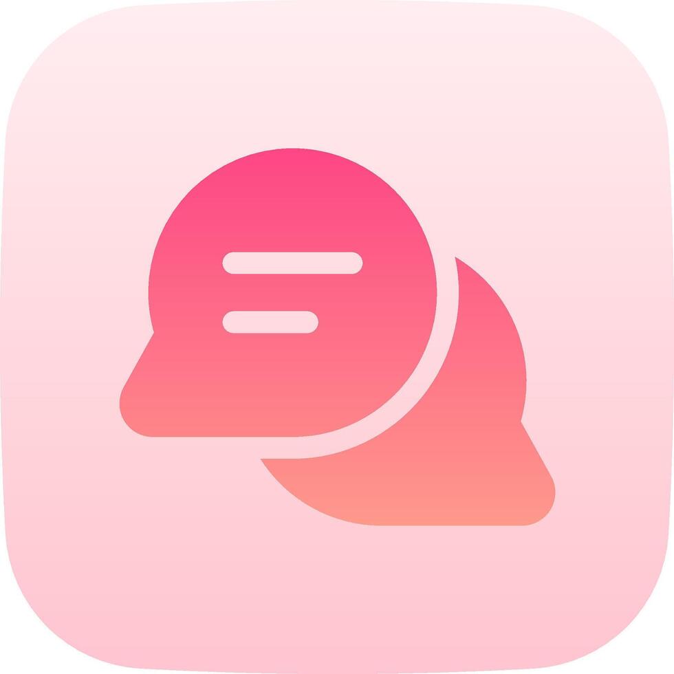 A pink and orange icon with two speech bubbles vector