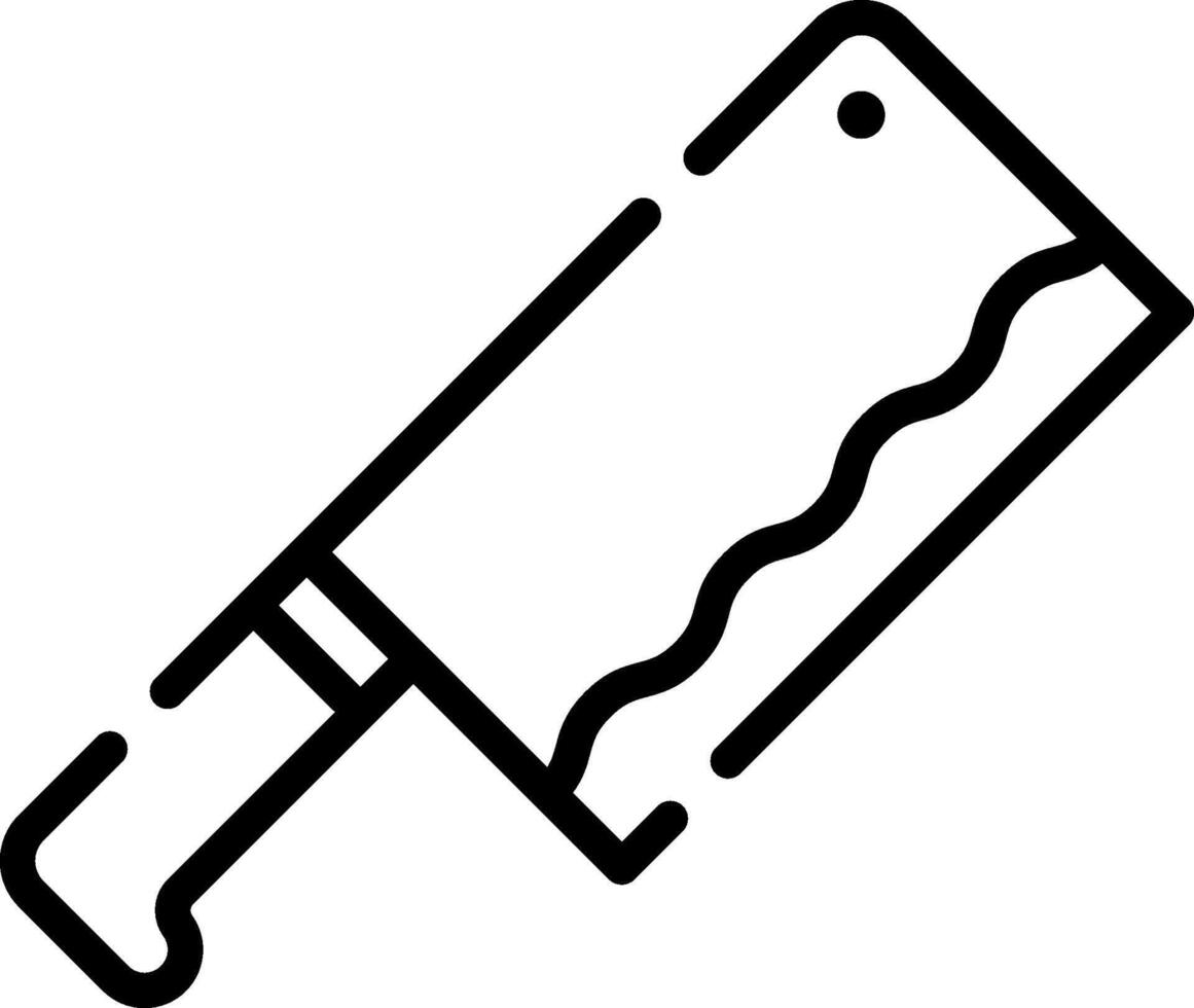 A black and white line drawing of a knife vector