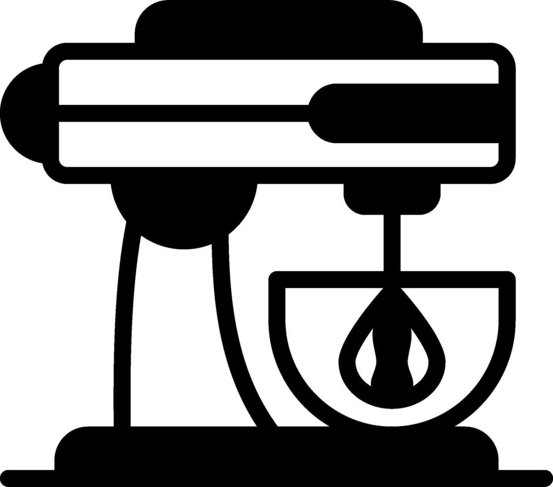 A black and white image of a mixer vector