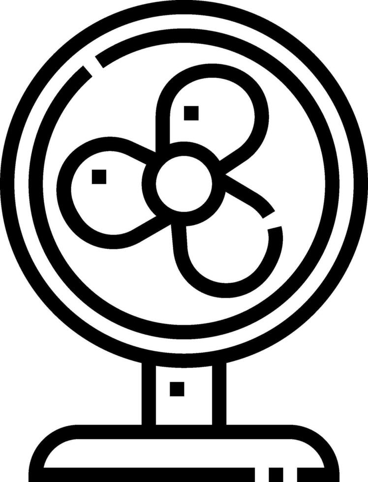 A black and white drawing of a fan vector