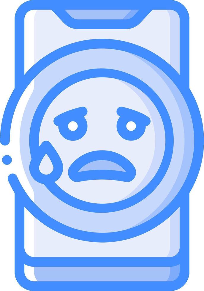 A crying face icon on a white background vector