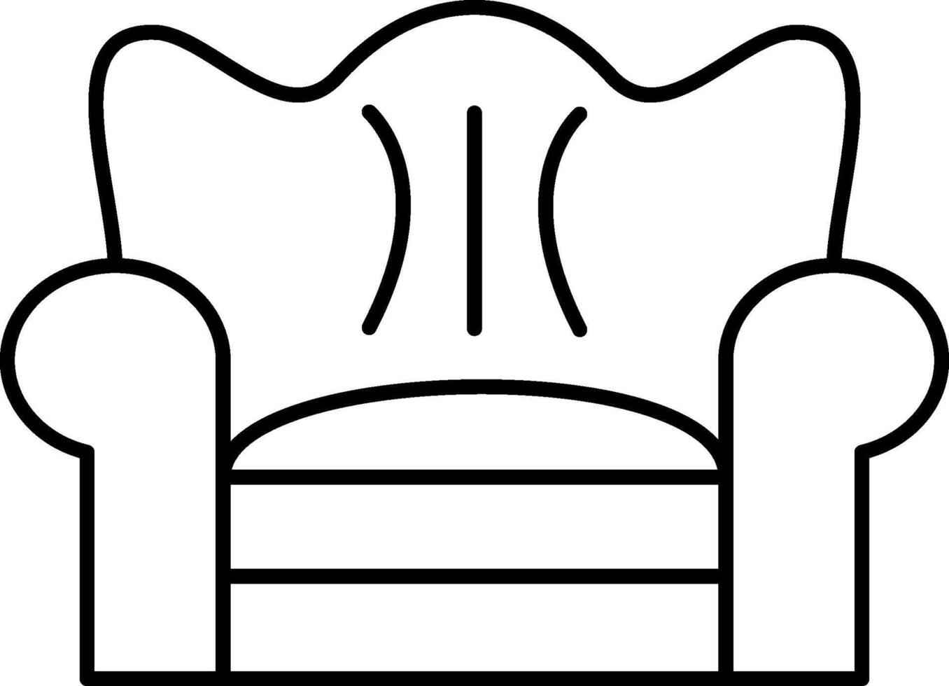 A chair with a black outline on a white background vector