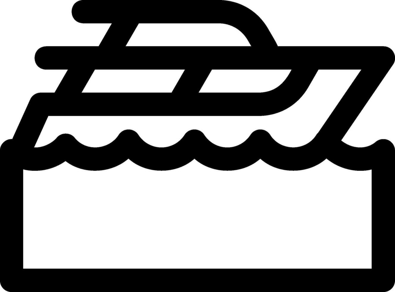 A boat on the water icon vector