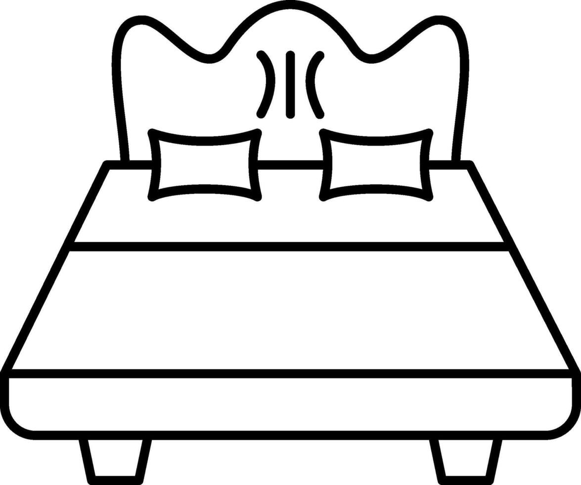 Bed with pillows and a pillow on top vector