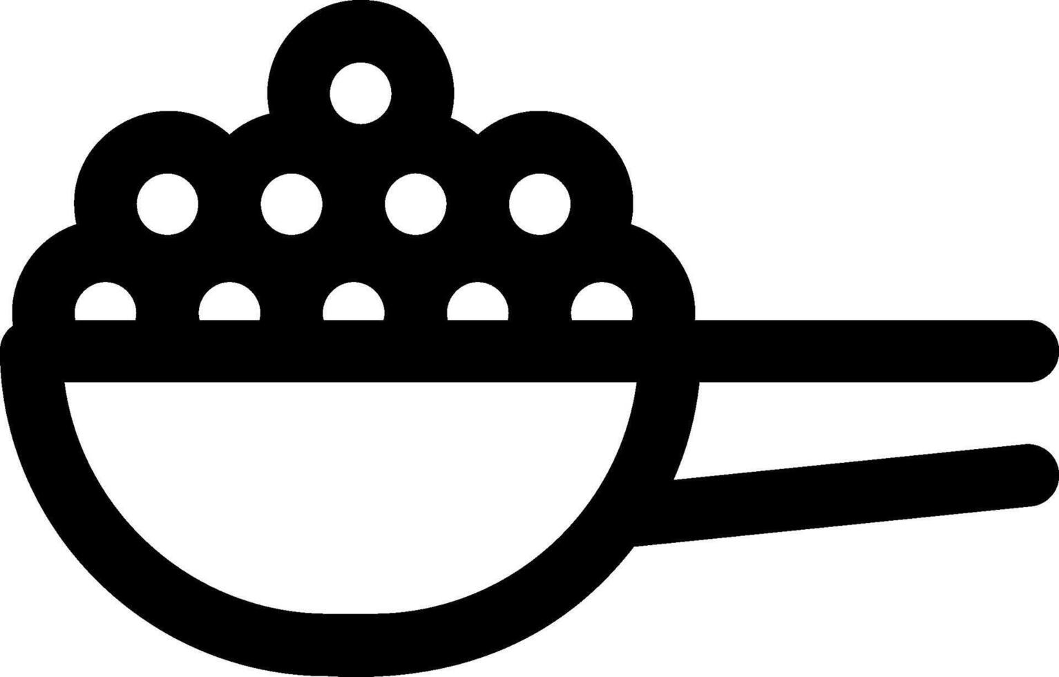 A black and white illustration of a bowl of food vector
