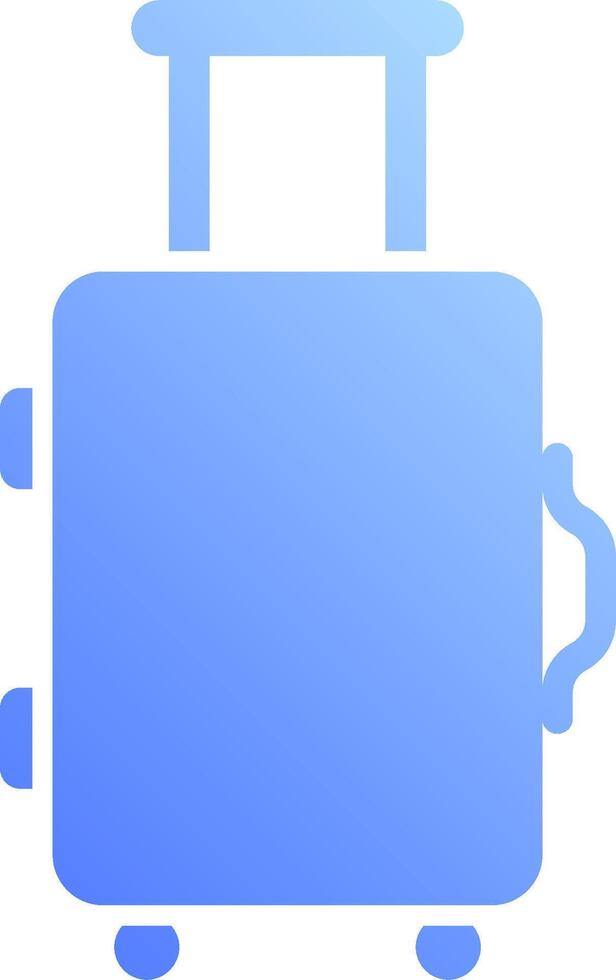 A blue suitcase with wheels on a white background vector