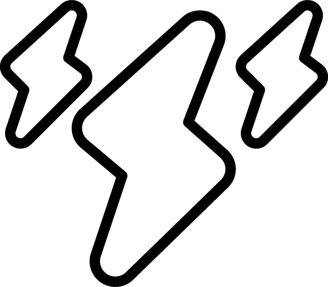 A black and white lightning bolt icon vector