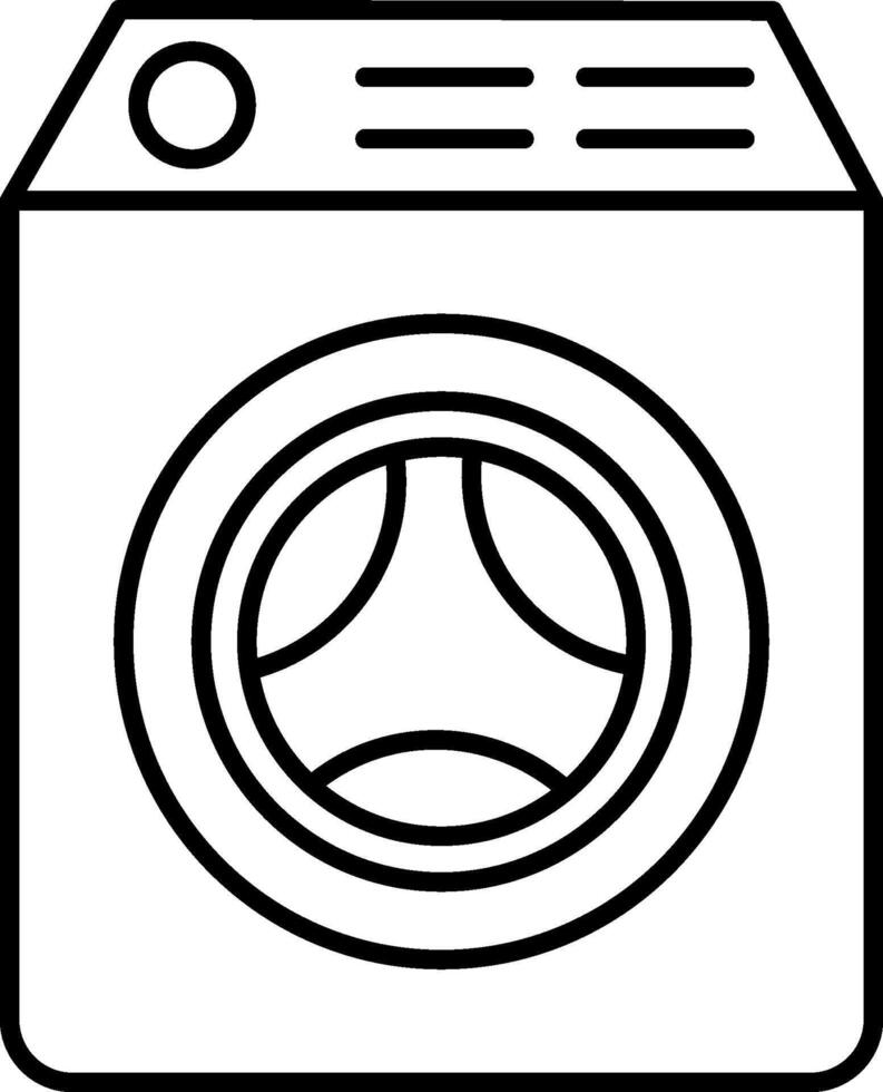 A black and white drawing of a washing machine vector