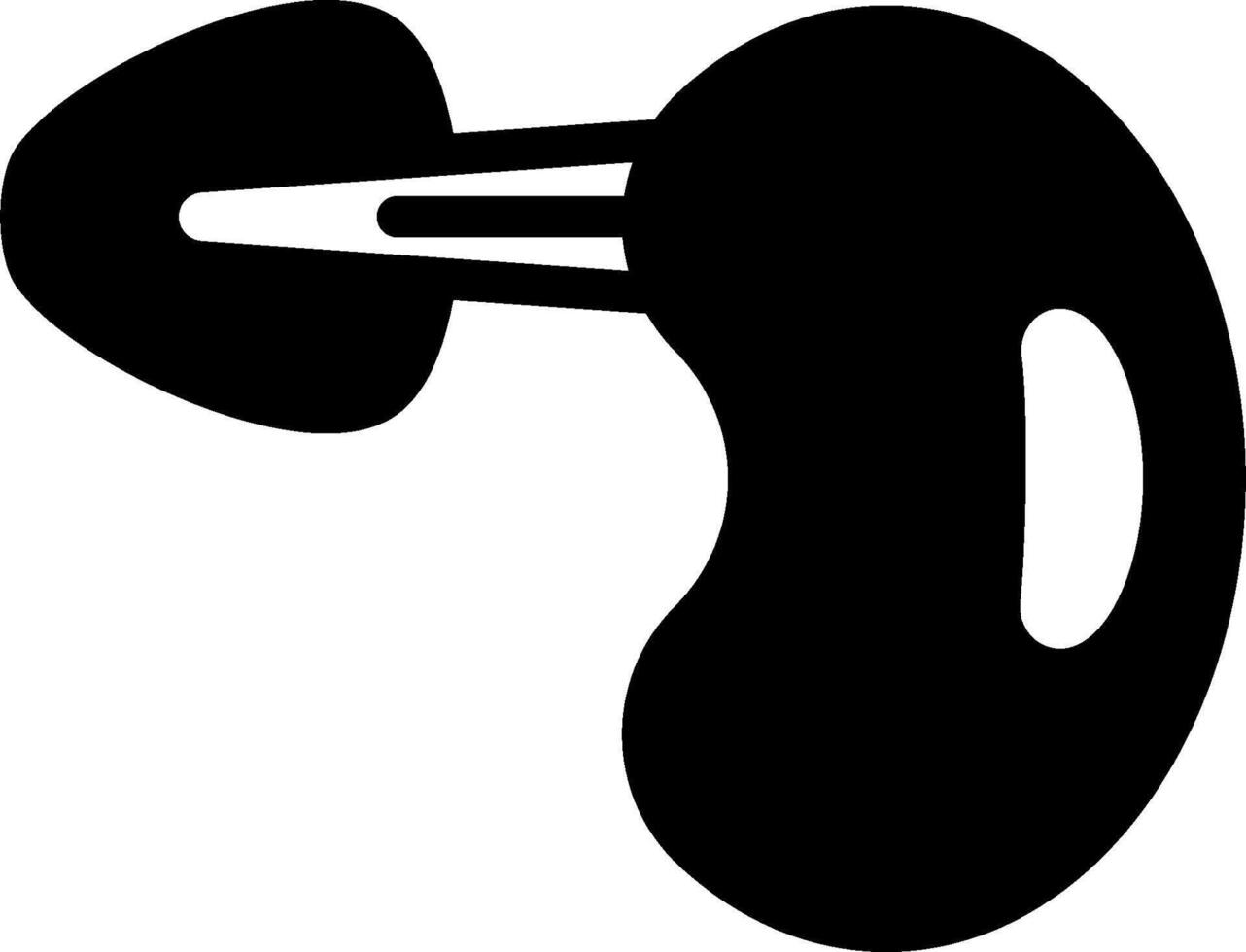 A black and white image of a black and white ear plug vector