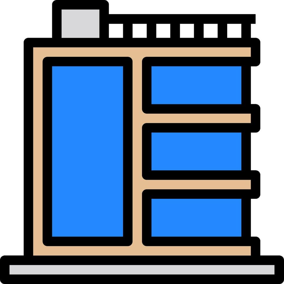 Building icon with blue and white background vector