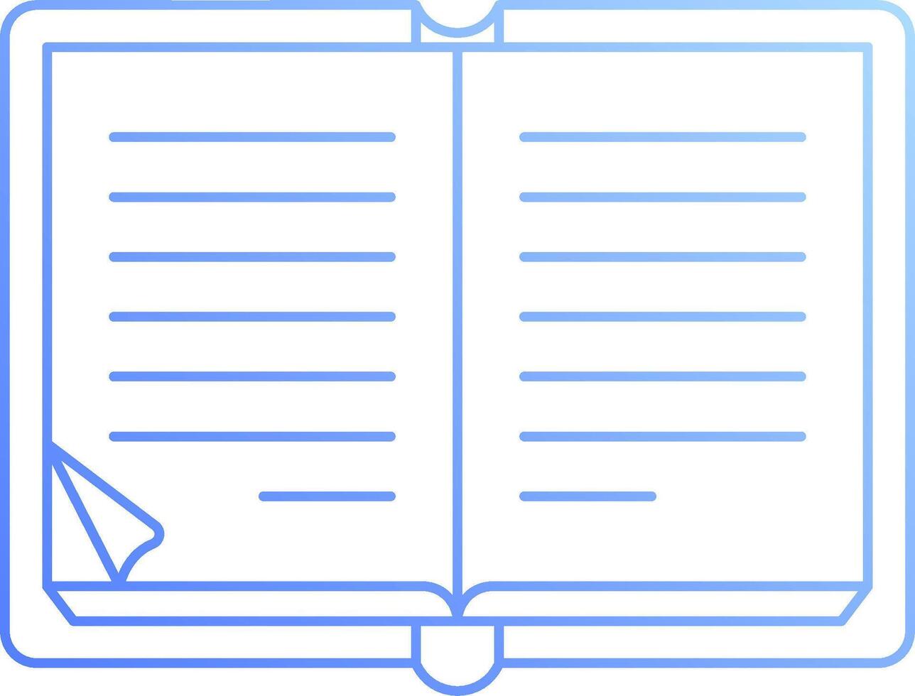 An open book with a pen and paper on it vector