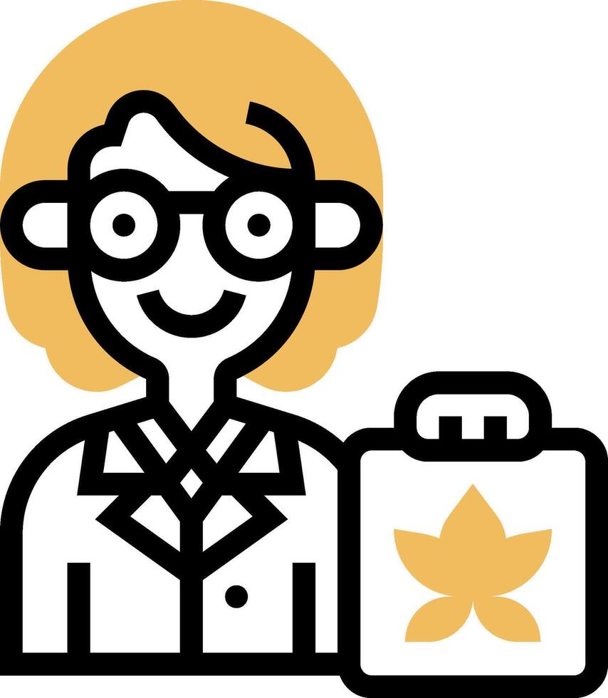 A woman with glasses and a briefcase vector