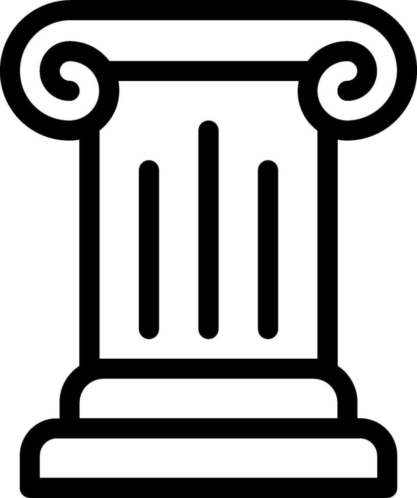 An icon of a column with a crown on top vector