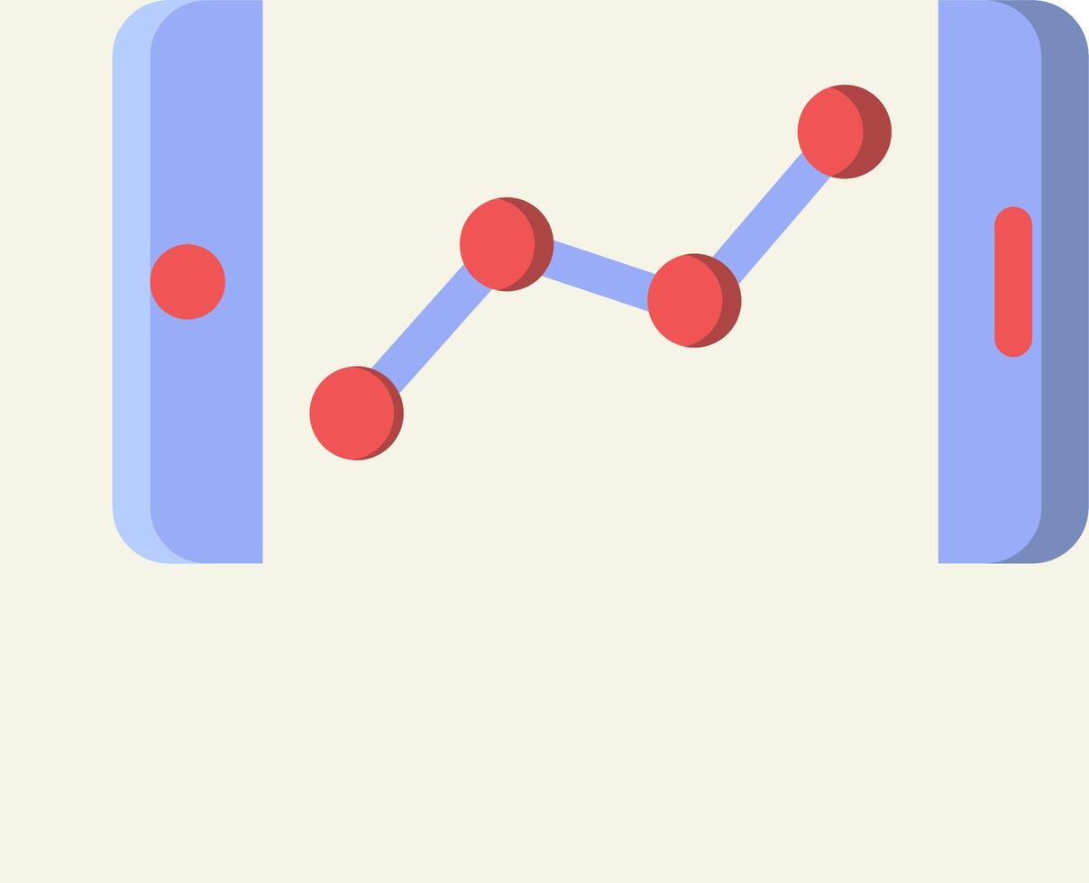 A phone with a graph on it and a bar graph vector