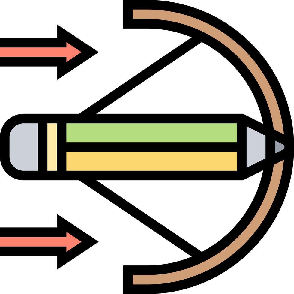 An arrow and pencil are pointing in different directions vector