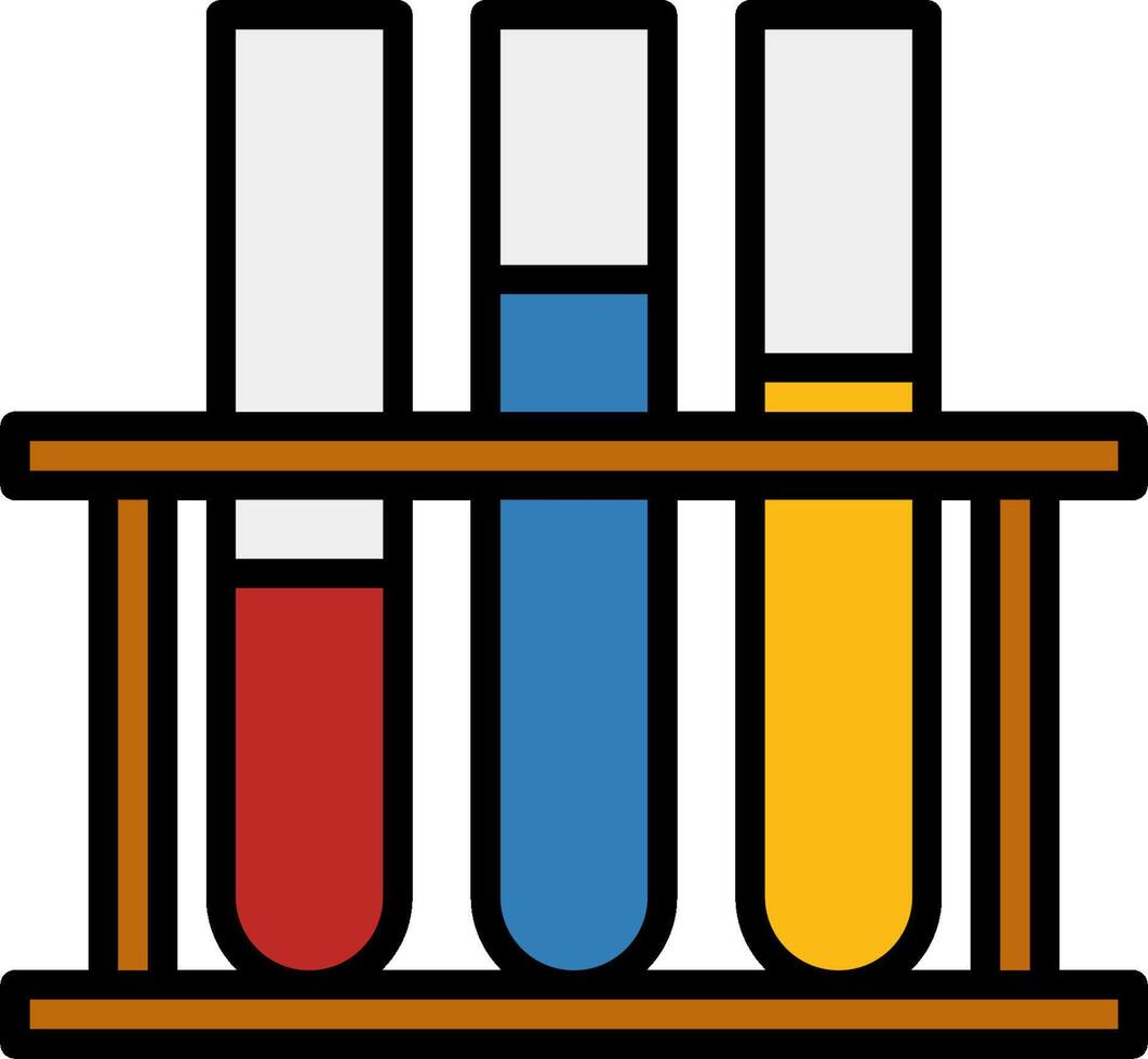 A test tube with three different colors vector