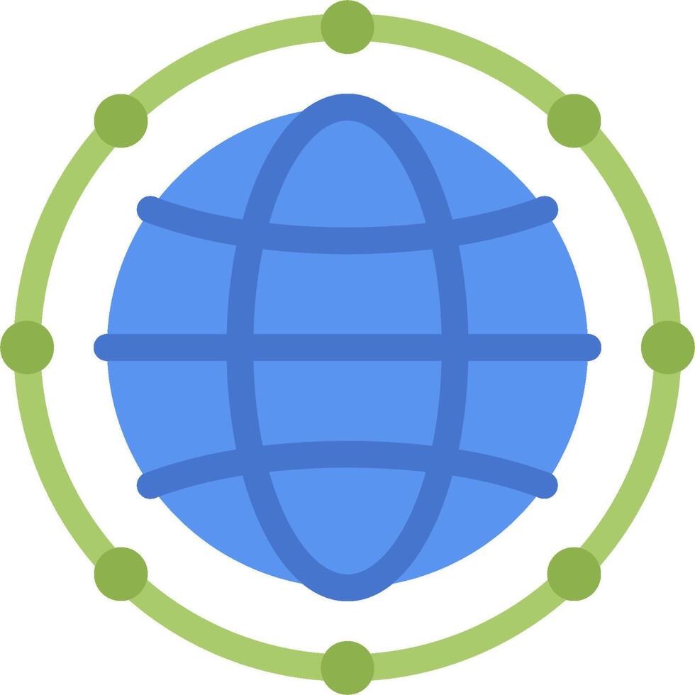 A globe surrounded by circles and dots vector