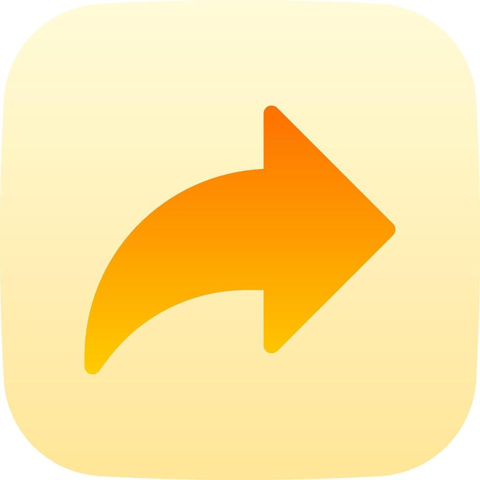 An orange arrow pointing to the right on an app icon vector