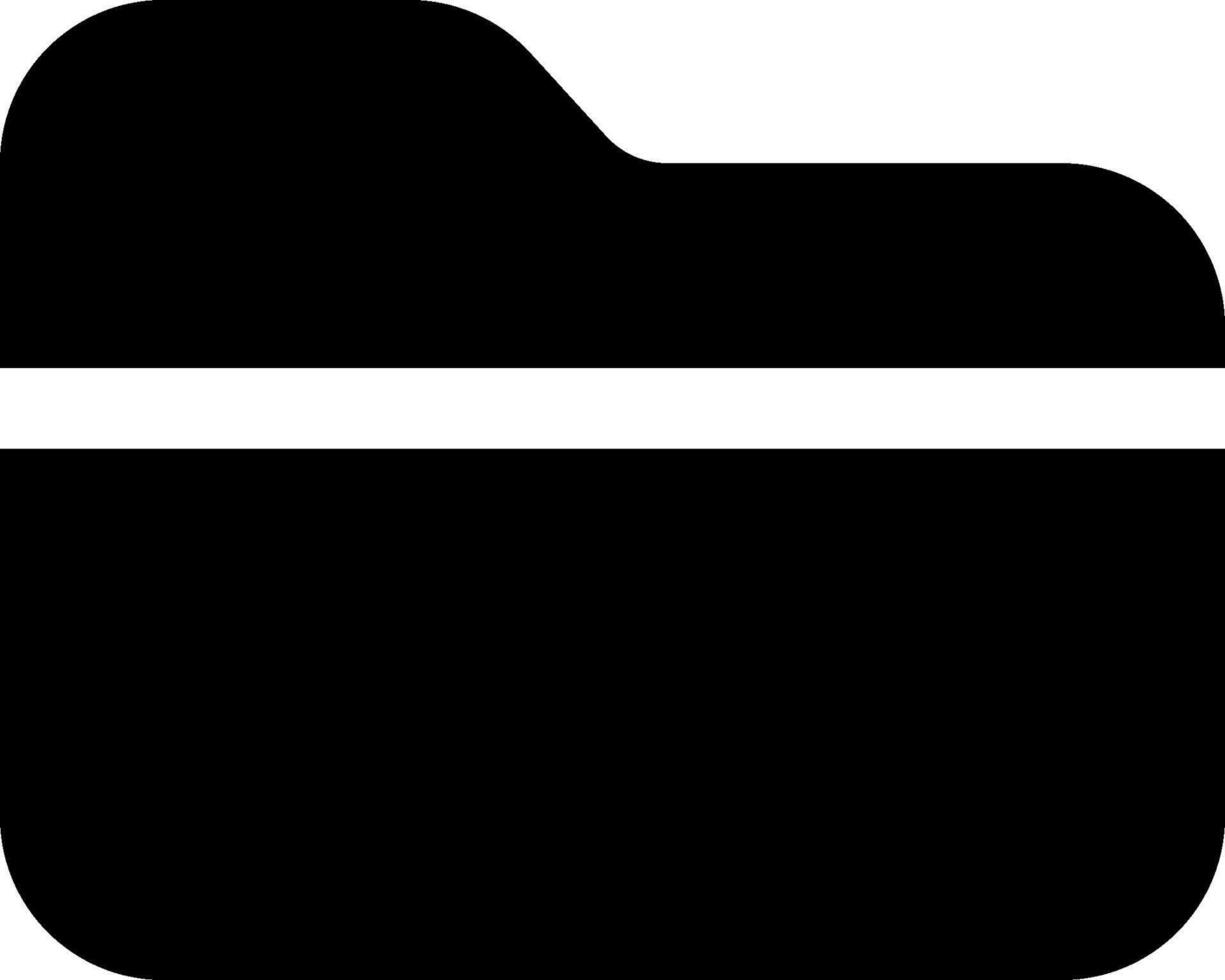 A black and white icon of a folder vector