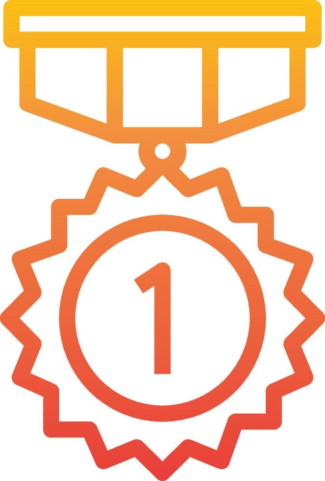 A medal with the number one on it vector
