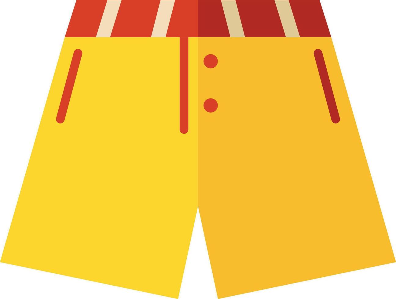 A yellow shorts with red and yellow stripes vector