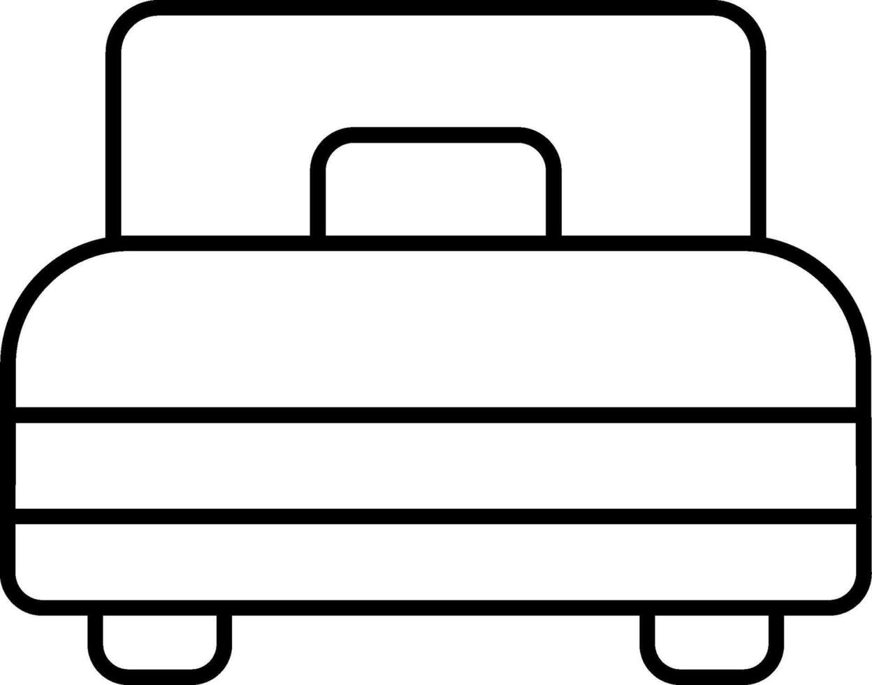 A bed with a bed frame and a bedside table vector