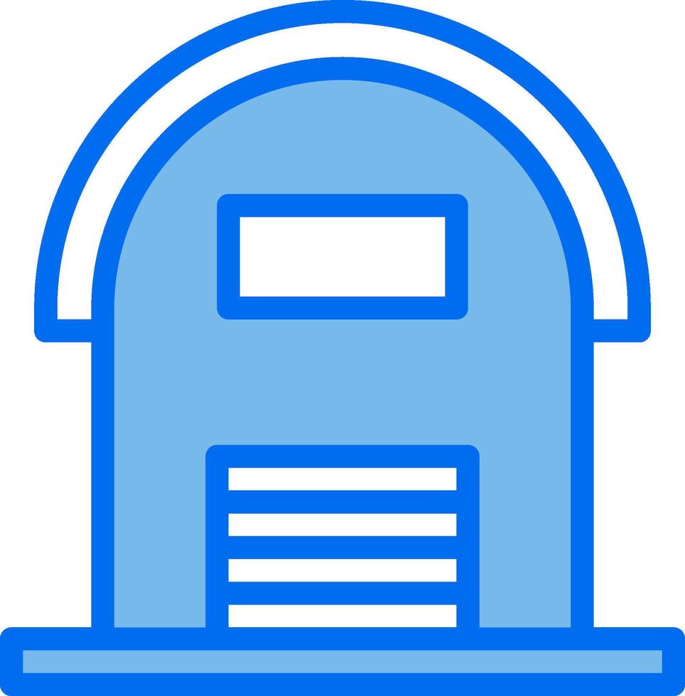 A blue house icon with a door vector