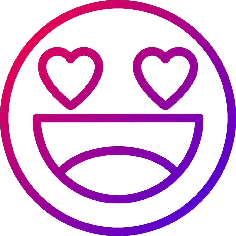 A purple and pink emoticor with hearts vector
