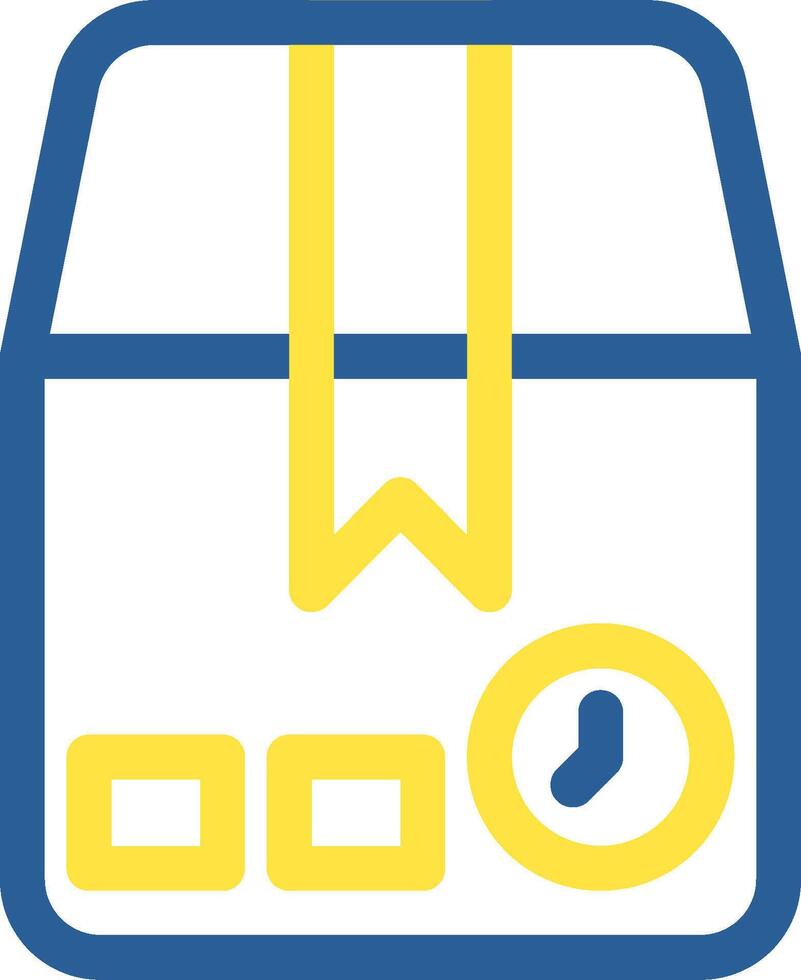 A box with a clock and a ribbon on it vector