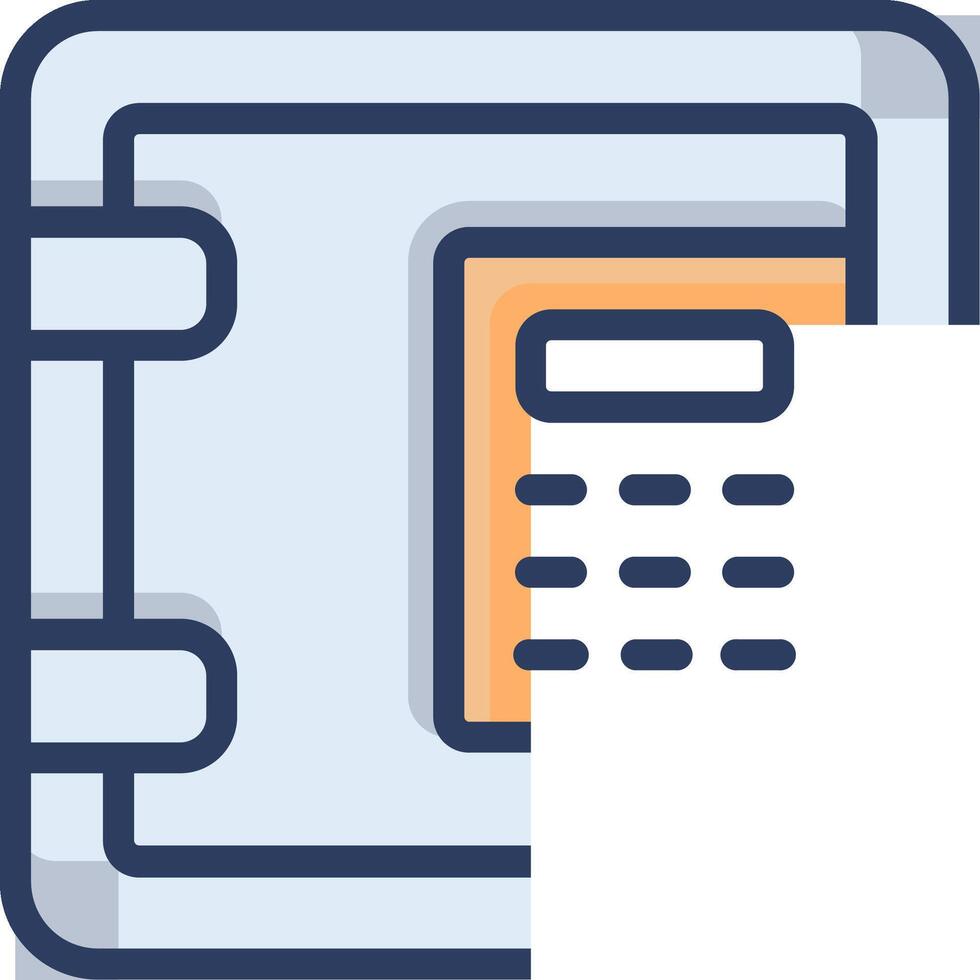 A safe box with a calculator and a calculator icon vector