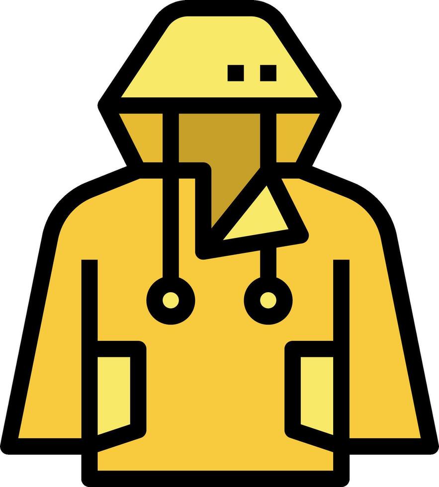 A yellow raincoat with a hood on it vector