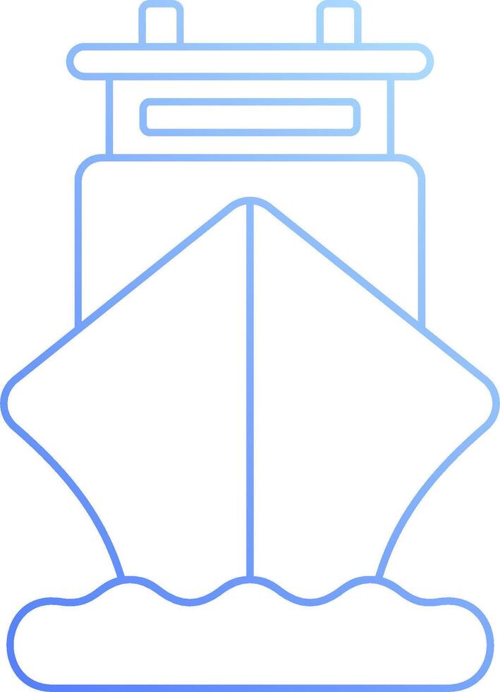A line drawing of a ship on the water vector