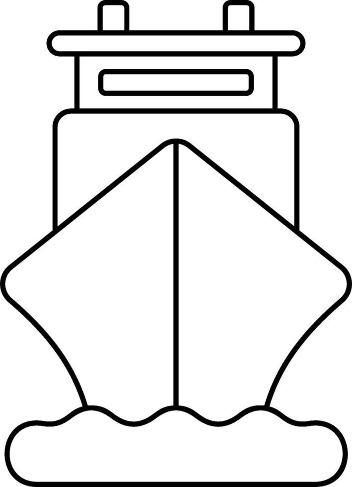 A line drawing of a ship in the water vector