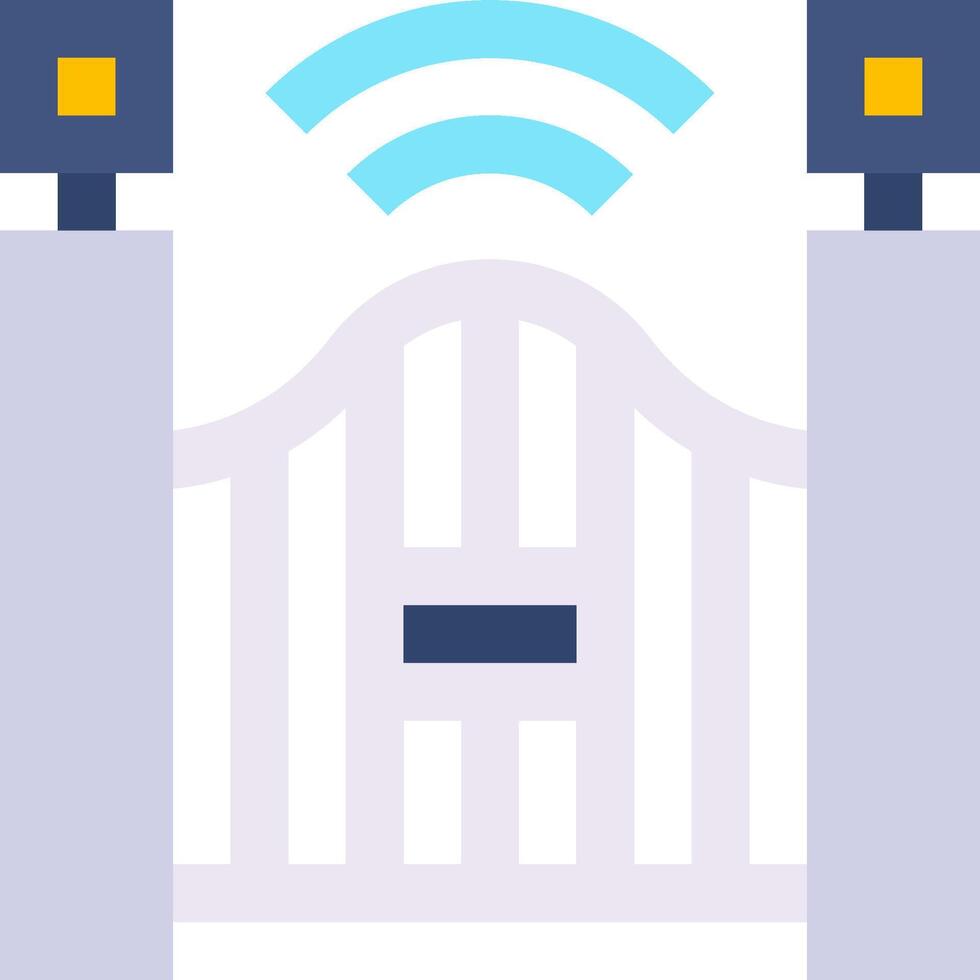 A gate with a wifi signal and a sign that says wifi vector