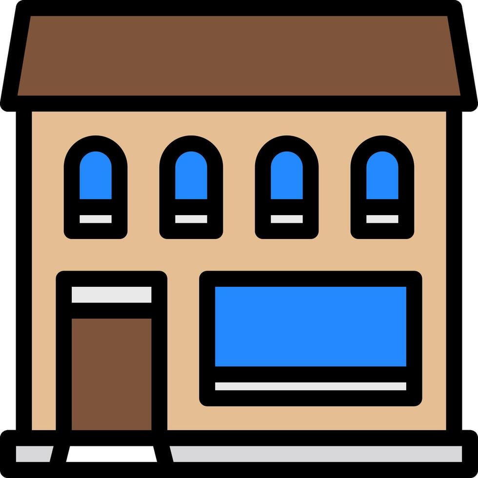 A small building with a window and a door vector