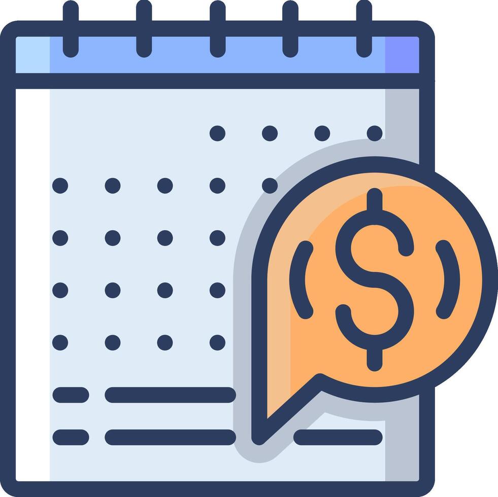 Calendar icon with dollar sign vector