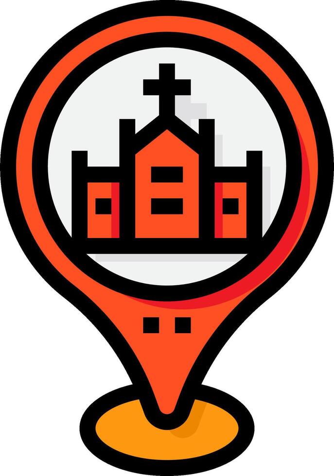 A church with a cross on top of it vector