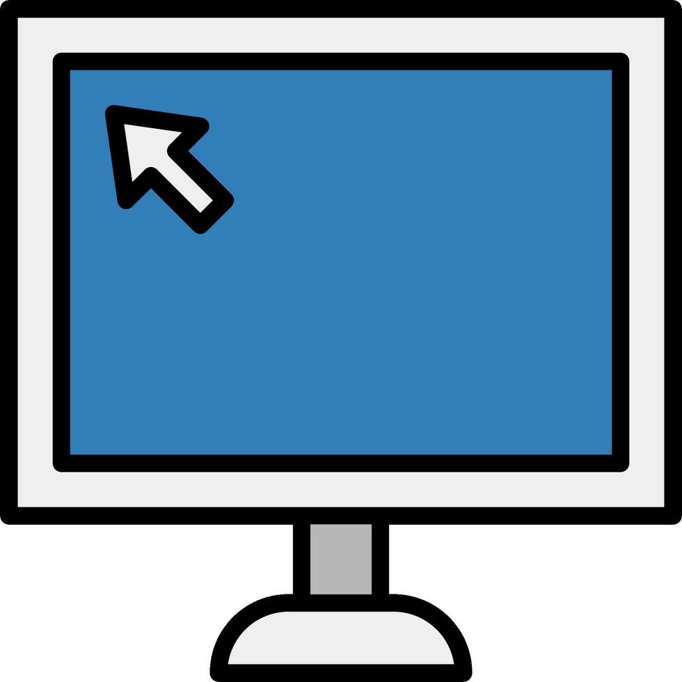 Computer monitor with arrow pointing to it vector