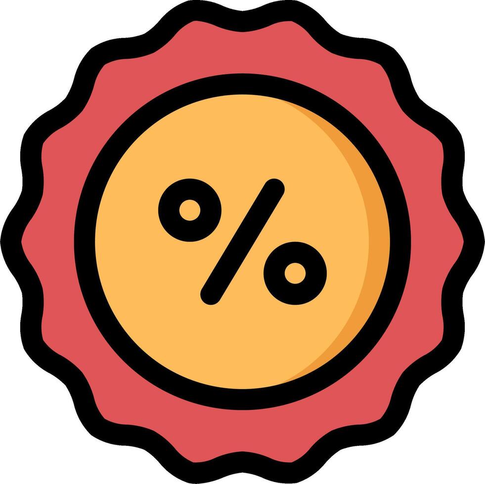 A flat icon of a percentage sign vector