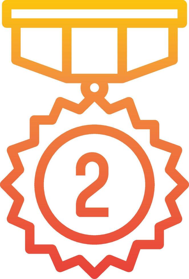 The number two is on a medal with a red border vector