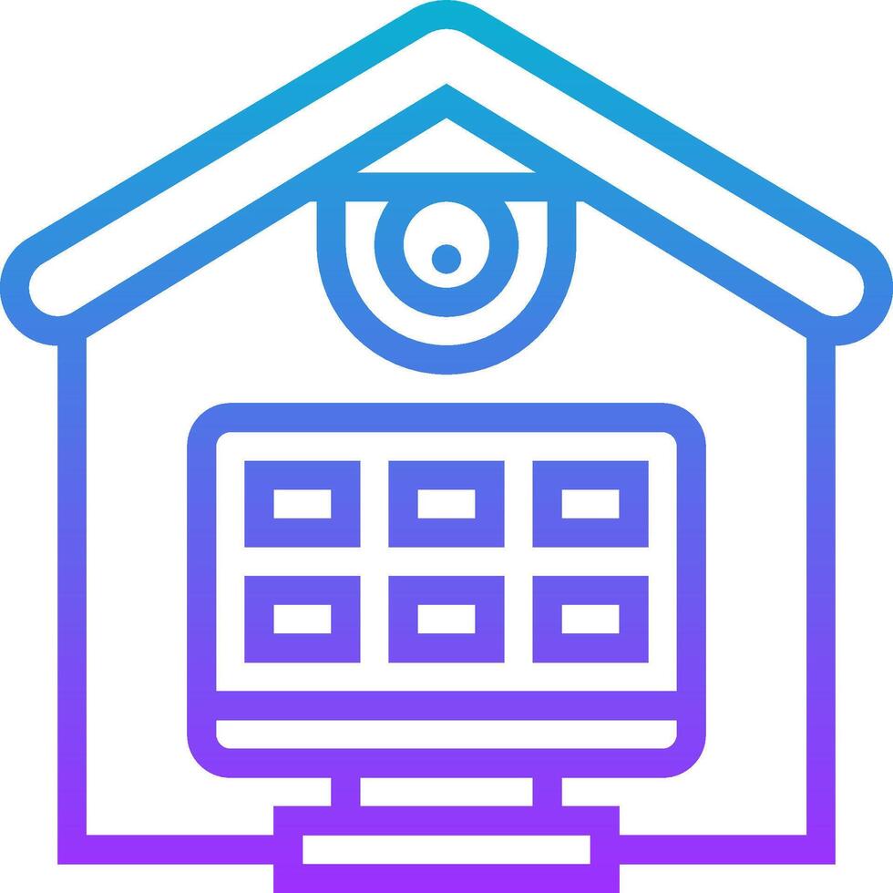 A house with a computer monitor and a camera vector