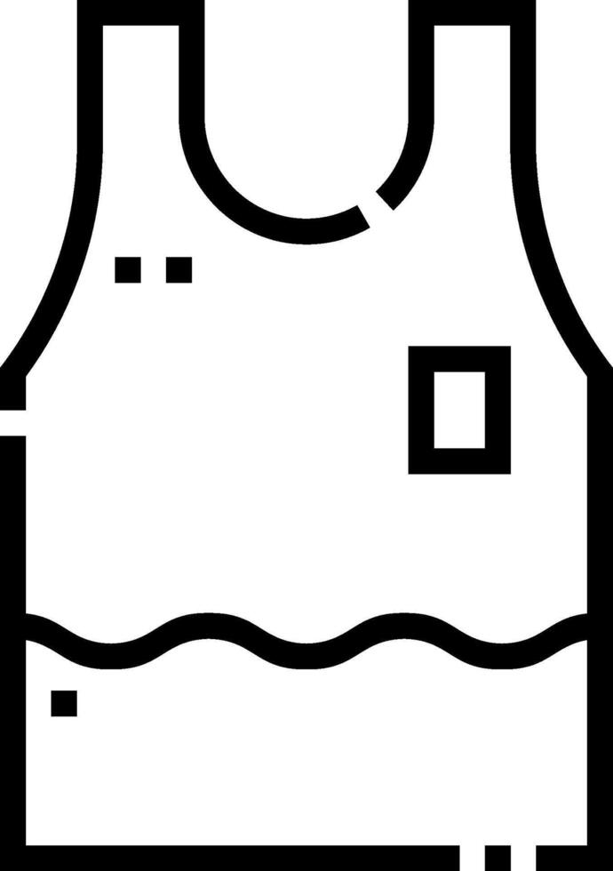 A black and white illustration of a vest vector