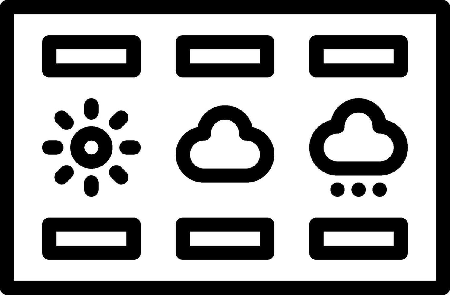 Weather icon with sun, clouds and rain vector