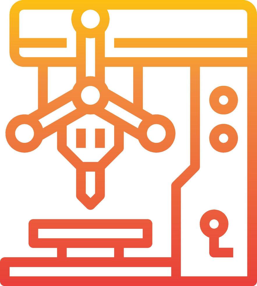 A machine with a red and orange background vector